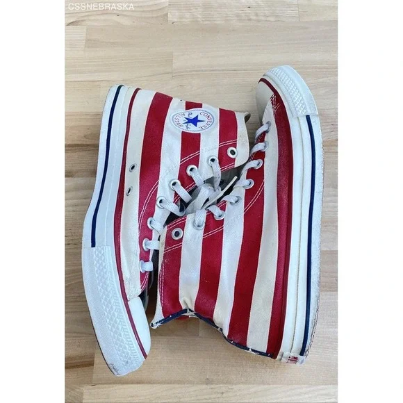 Converse Red/White/Blue All Star Unisex Adults Lace Up Closed Toe Shoes Size 10 - Picture 6 of 9